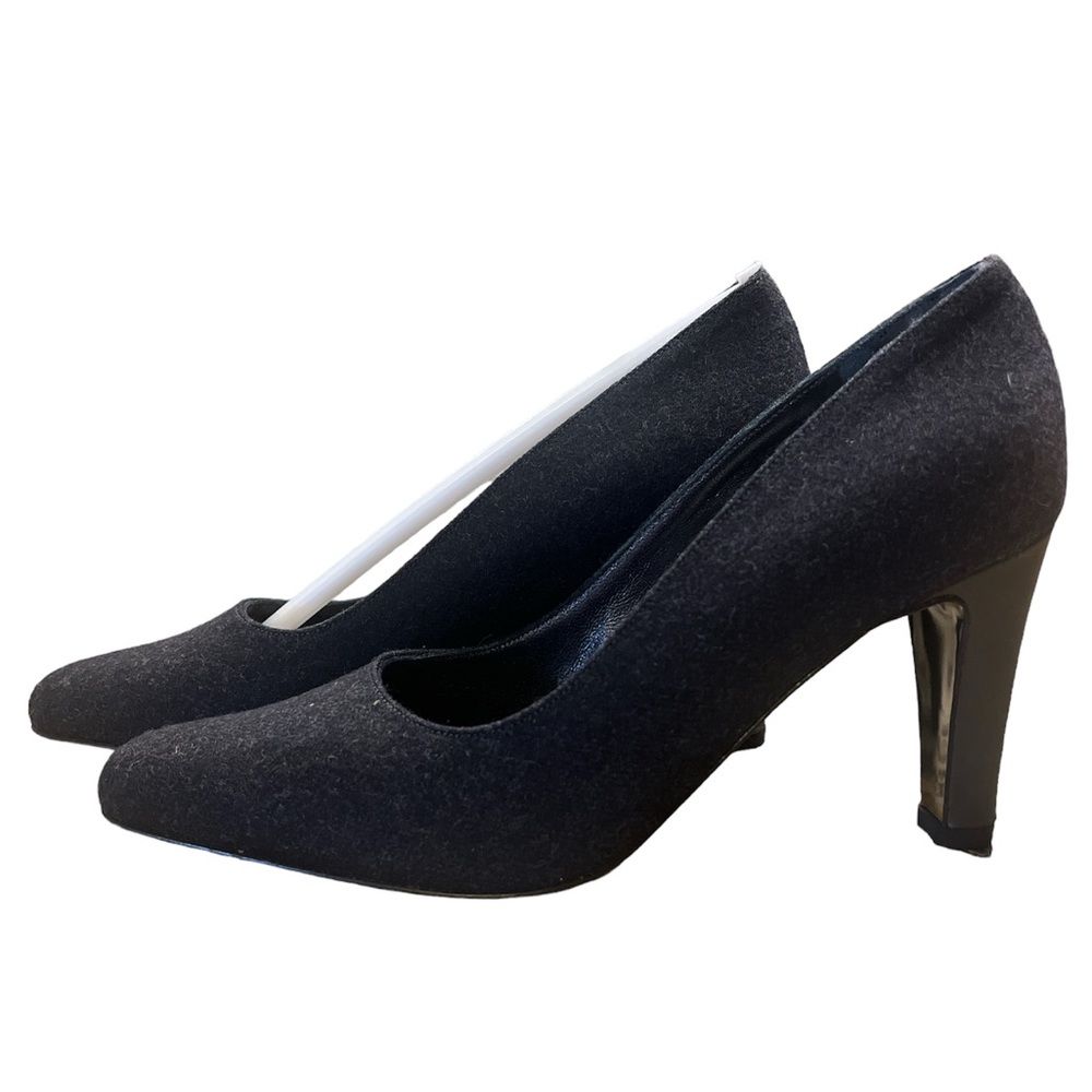 NEW! Vintage Versani Gray Flannel Pumps Size 6.5 Pointed Toe Heels Classic Heels
